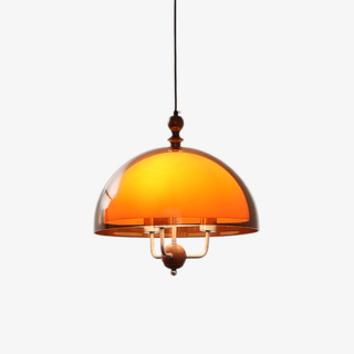 Amber Dome Shaped Pendant Light-Neutral Decor