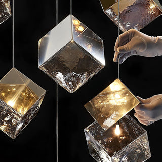 Cubic Luster Cascade Chandelier-Neutral Decor