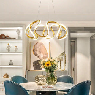 Eldorix Suspension Linéaire Moderne Doré/Café/Gris. Salon-Luire
