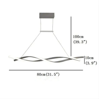 Arisha Suspension Linéaire Simple, Aluminium/Gel de silice, Noir/Gris, Chambre