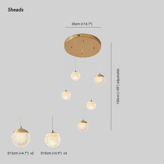 Arisha Luminaires Suspensions Multi/Bulle Moderne Métal/Acrylique Doré Chambre à Coucher