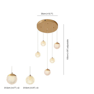 Arisha Luminaires Suspensions Multi/Bulle Moderne Métal/Acrylique Doré Chambre à Coucher