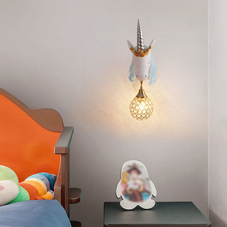 Aria Applique Murale Moderne Licorne/Fraise, Rose/Bleu, Chambre d'enfants