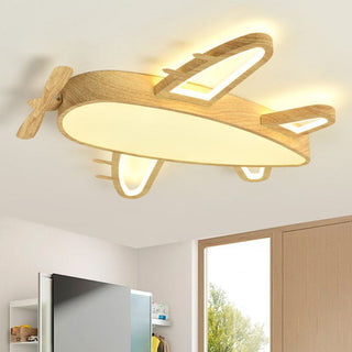 Aria Design LED Plafonnier Avion Moderne Bois/Acrylique Bois/Beige Salon