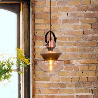 Silva Moderne LED Suspension Ambre Métal Verre Salon Salle à manger