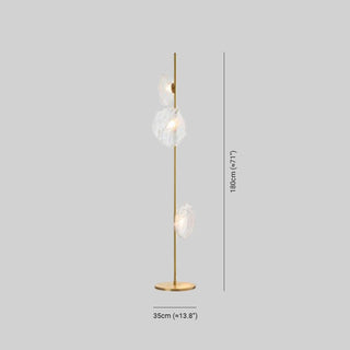 Avi Design Lampadaire Fleur Nordique Métal/Verre Noir/Or/Gris Chambre/Salon