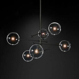Valentina Lustre Multi Moderne, Métal/Verre, Noir/Doré, Salon
