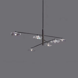 Arisha Suspension Linéaire Moderne, Métal/Verre, Transparent/Multicolore, Salon/Chambre à Coucher