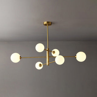 Teoxa Lustre Bulle Moderne. Cuivre/Verre. Noir/Cuivre. Salon-Luire
