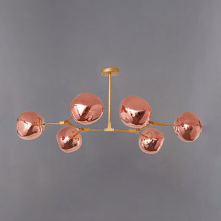 Valentina Suspension Globe Inhabituelle, Métal/Acrylique, Doré Rosé/Or/Chromé, Salon/Salle à Manger