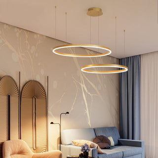 Zorin Suspension Anneau Moderne Métal Noir/Doré/Café Salon-Luire