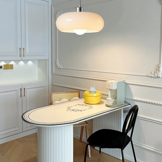Vorenix Suspension Dôme Moderne Verre. Blanc/Orange. Salle de Bain-Luire