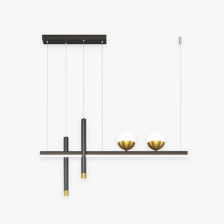 Arisha  Luminaires Suspension Minimaliste Globe Double Métal Salle à manger