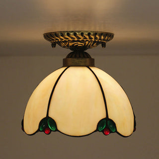 Tiffany Vintage LED Plafonnier Métal Verre Chambre À Coucher