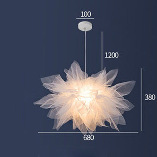 Arisha  Suspension Moderne en Forme de Fleur, Tissu, Blanc, Salon/Chambre à Coucher