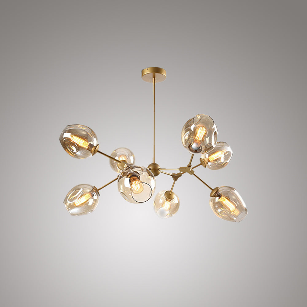 Valentina Suspension Multi Retro, Metal/Verre, Noir/Or, Chambre