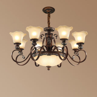 Arisha Rétro Fleur Suspension Métal Verre Salon Chambre à Coucher