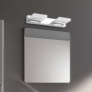 Arisha Design LED Applique Murale Miroir Carré Moderne Métal/Acrylique Argent Salle de Bain
