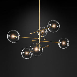 Valentina Lustre Multi Moderne, Métal/Verre, Noir/Doré, Salon