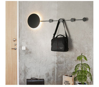 Arisha Porte-manteau Applique Murale Linéaire Moderne, Métal, Noir/Blanc, Chambre