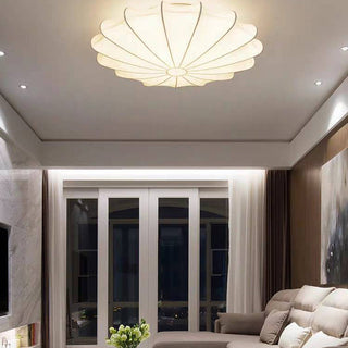 Ritta Ronde Moderne LED Plafonnier Blanc Tissu Salon Chambre à coucher