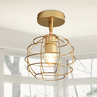 Arisha Globe Art LED Plafonnier Laiton Métal Salon Chambre à coucher