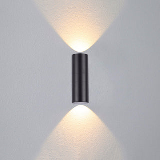 Tevelor Applique Extérieure Cylindre Simple. Verre. Noir. Cour-Luire
