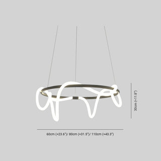 Tirixen Suspension Courbe/linéaire LED Postmoderne. Métal. Or/Noir. Salon-Luire