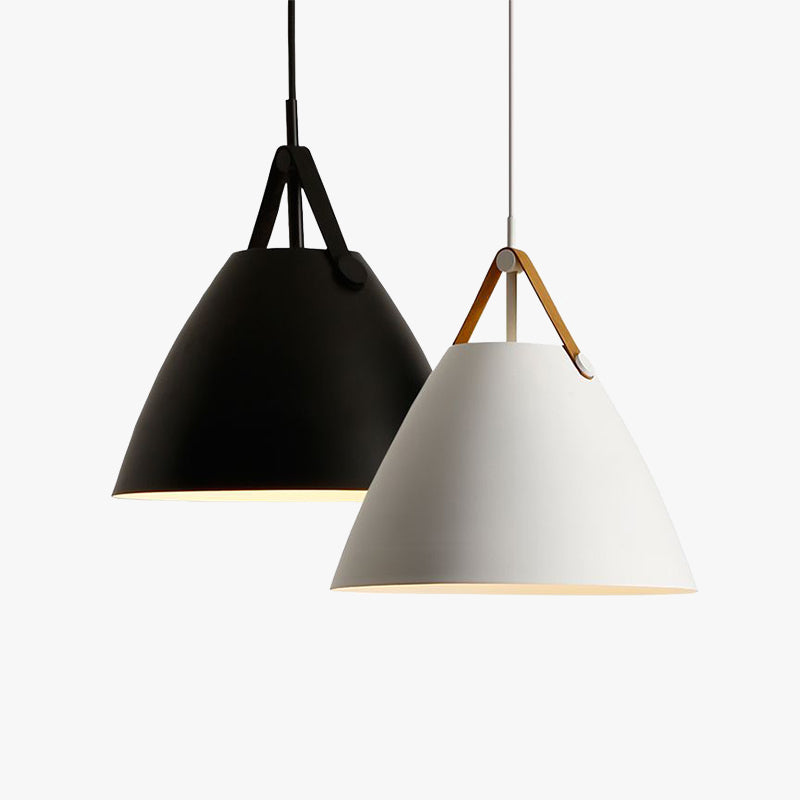 Arisha Suspension Conique Moderne, Métal, Nior/Blanc/Gris, Salon