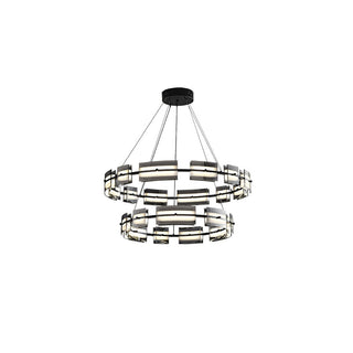 Arisha Suspension Anneau Simple, Cuivre/Verre, Noir/Or, Salon/Chambre