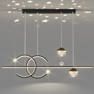 Arisha Luminaires Suspension d'Étoile LED Élegante Métal/Cristal Salon