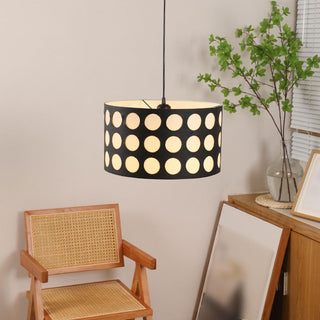 Valentina Rétro Ronde LED Suspension Métal/Tissu Salon