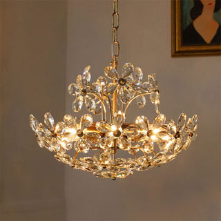 Ray Rétro Vintage Or Fleur Cristal Suspension Chambre À Coucher