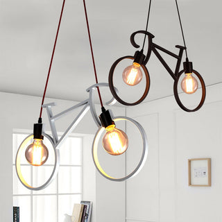 Mira Moderne Créatif Forme De Bicyclette LED Suspension Métal Salon