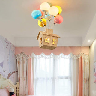 Aria Design LED Plafonnier Bois Métal Acrylique Salle Des Enfants