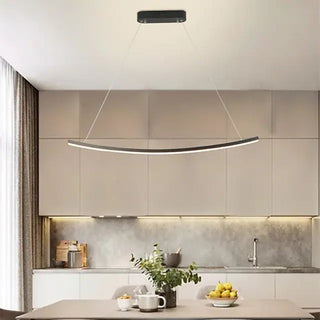Arisha Suspension Linéaire Minimaliste, Aluminium/Gel de silice, Noir, Salon