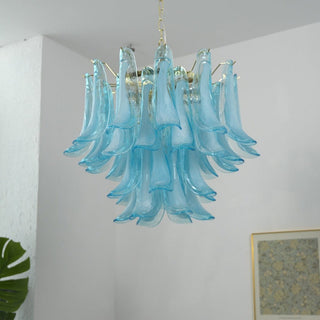 Azure Drift Glass Chandelier-Neutral Decor