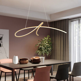 Arisha Suspension Linéaire Simple, Métal, Noir/Or, Salon
