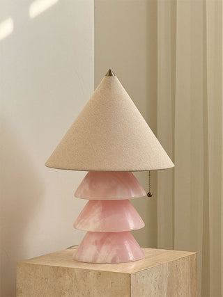 Pyramid Retro Marble Table Lamp-Neutral Decor
