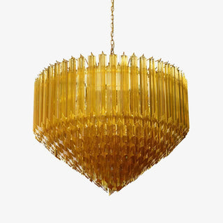 Aurora Lustre Ambre Murano Verre Prisme Grand Art