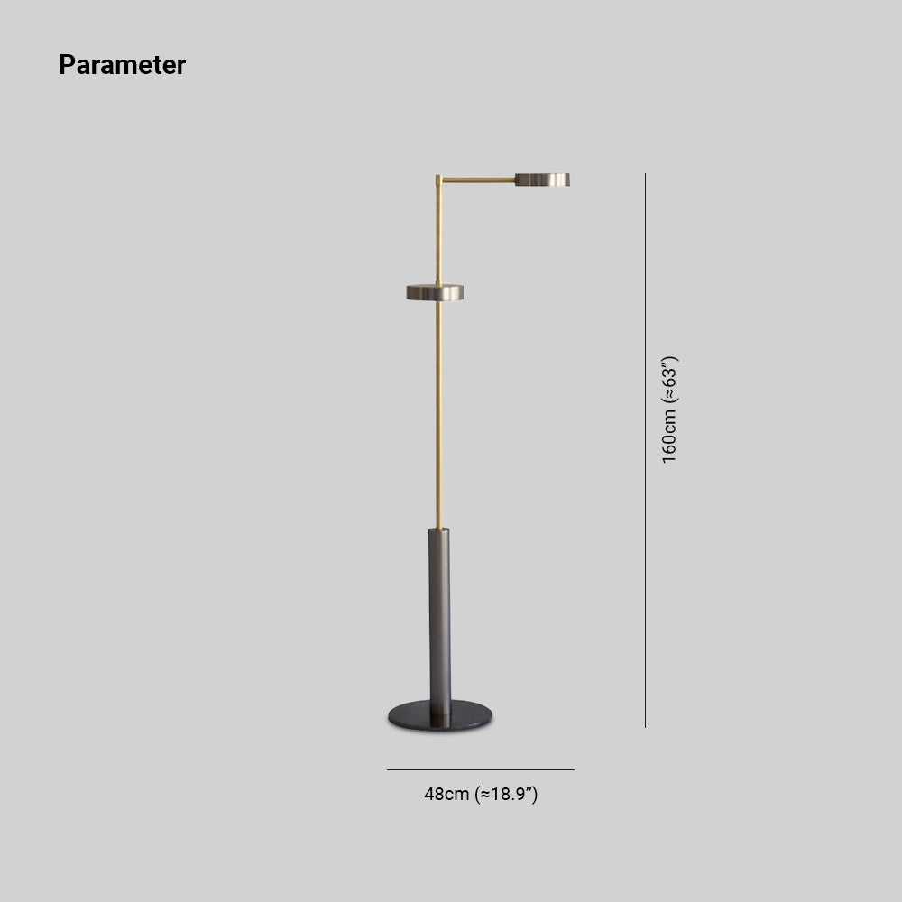 Mira Design Lampadaire Moderne Métal Noir/Or Chambre/Salon