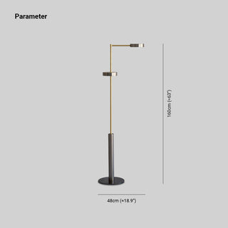 Mira Design Lampadaire Moderne Métal Noir/Or Chambre/Salon