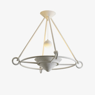 Sculptural Plaster Chandelier-Neutral Decor