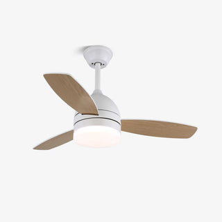Ventilateur de plafond minimaliste Selena en bois avec lumière