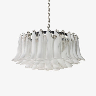 Aurora Lustre Pétale en Verre de Murano Blanc Élégant