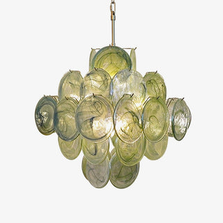Aurora Lustre Disque en Verre de Murano Vert Nature