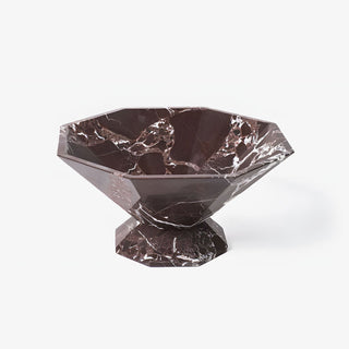 Facet Pedestal Bowl Storage Tray-Neutral Decor