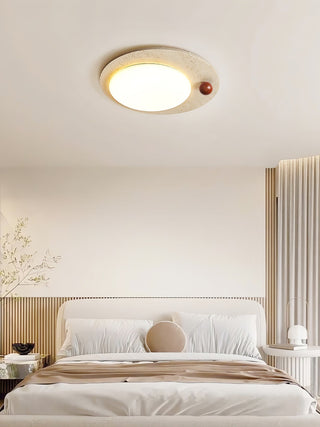 Orbia Lumière de Plafond Circulaire en Travertin