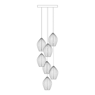 Solara Lampe à suspension en céramique côtelée en porcelaine élégante-Luire