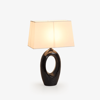 Hollow Oval Ceramic Table Lamp-Neutral Decor